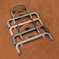Cadre de Porte-Monnaie Carré à Baiser Métallique Gaufré de 20 CM pour Sacs, Anse Fleurie, Matériel de Couture, Accessoires de Sacs à Main, Faible MOQ
