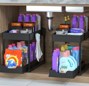 <span class=keywords><strong>2</strong></span> tầng phòng tắm Tủ tổ chức với trượt Giỏ đa mục đích dưới bồn rửa tổ chức và lưu trữ cho phòng tắm nhà bếp - Product Image 3