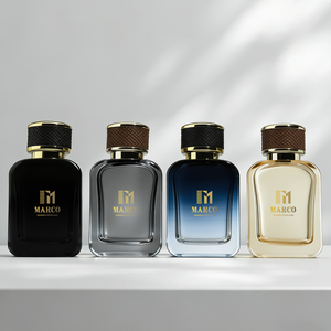 Flacone di Profumo Vuoto in Vetro Quadrato da 50ML con Tappo in Pelle Nera Design a Crimpatura - Product Image 5