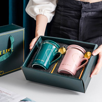 Ensemble de tasses à café en céramique de luxe léger emballage en papier carton avec mousse UV avantage feuille spécifications boîte cadeau incluse