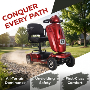 Scooter électrique pliable pour adultes et personnes âgées, avec pneus tout-terrain à gros profil, siège réglable et cadre en acier - Product Image 2