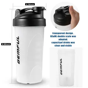 2024 vente chaude Sport Shaker bouteille concepteur protéine Shaker avec mélangeur boule bouteilles à boire Gym bouteilles d'eau en plastique voyage