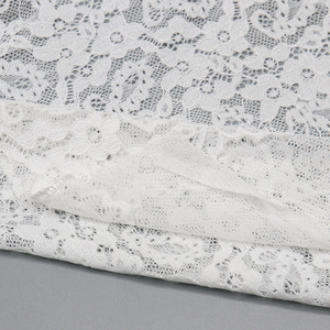 150cm Width <strong>Soft</strong> White <strong>Lace</strong> <strong>Fabric</strong> 90% Nylon 10% Spandex for Sportswear/Lingerie 15cm Pattern Height - Product Image 5