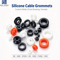 Grommet en caoutchouc silicone personnalisé -60 ℃   ~+230 ℃   Passe-câble flexible à double bague de protection pour câblage d'armoires d'appareils électroniques