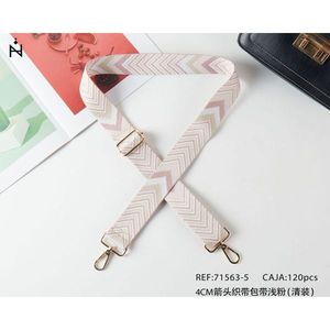 Cinghia in tessuto da 4 cm con freccia rosa chiaro per accessorio borsa - Product Image 3
