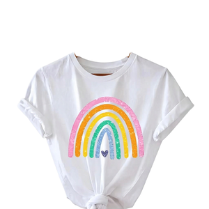 T-shirts en coton à manches courtes pour femmes et enfants, élégants, mignons, confortables, doux, imprimés en 3D, respirants, avec des personnages de dessins animés, à porter tous les jours, décontractés - Product Image 1