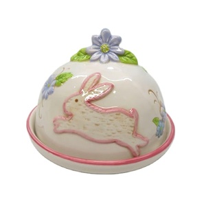 <span class=keywords><strong>Assiette</strong></span> à dessert en céramique 3D Creative Bunny Rabbit Cheese Plats et assiettes durables avec un design couvert unique - Product Image 1
