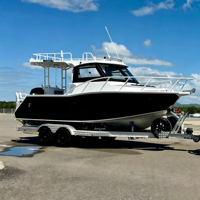 Bateau de croisière de luxe à cabine en aluminium Sea King 6,85 m avec moteur Hunter 720