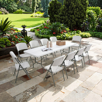 Table à manger pliante en HDPE moderne de 240cm avec moulage par soufflage Rectangle Portable pliable pour la cuisine hôtel hôpital entrée utilisation bois fer