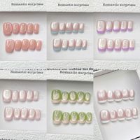 Vente en gros usine de faux ongles courts réutilisables faits à la main, modèles personnalisés disponibles
