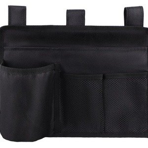 Multi Pocket Hanging <b>Storage</b> Bag <b>Black</b> Wall Mounted Organizer For Bedside Dorm Bunk <b>Bed</b> Use Canvas Material - Product Image 5