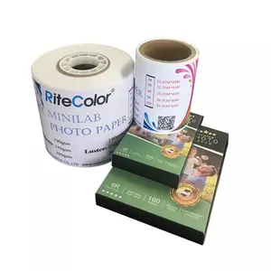 Minilab papel fotográfico, rolo de papel fotográfico de 6 ''/8''/10 '', brilhante, digital, impressão em jato