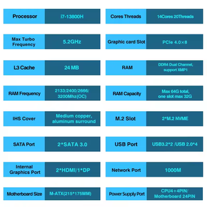 ERYING DIY Desktop Gaming <span class=keywords><strong>Computer</strong></span> Kit Lga1151 Intel Core I7 13800H processore 14 c20t nuova scheda madre DDR4 RAM CPUs prodotto - Product Image 5