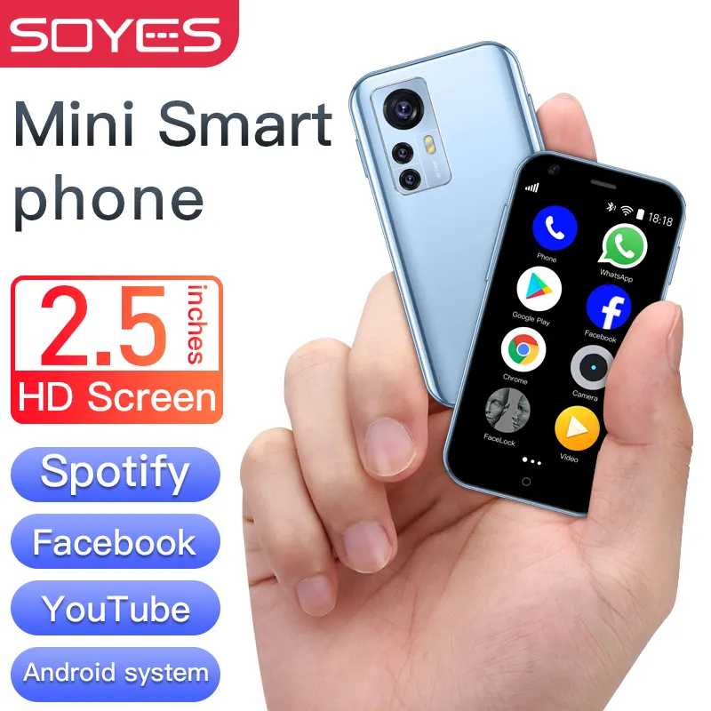 الهاتف المحمول Soyes D18 الصغير بحجم 2.5 بوصة من الجيل الثالث يعمل بنظام التشغيل أندرويد مزود بفتحة كاملة الهاتف المحمول الهاتف المحمول مزود ببطاقة