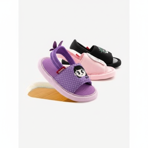 Chaussons d'intérieur en fourrure coréens OZKIZ pour enfants de 2 à 6 ans, toutes saisons, à bout ouvert, avec nœud décoratif, mode enfantine, vente en gros - Product Image 2