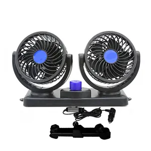 Çift başlı araba fanı 12V diğer İç aksesuar araba soğutma fan hava soğutucu havalandırma D/C 24v USB ücretsiz ayarlamak rotasyon