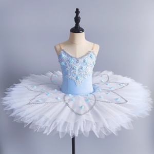 Vestido de Ballet Azul Claro para Niñas, Vestido de Tutú Hinchado de <span class=keywords><strong>Cisne</strong></span> Pequeño, Disfraz de Actuación en Escenario, Tutú de Ballet Barato - Product Image 1