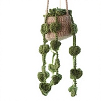 Ornement de voiture en forme de panier de fleurs tricoté, décoration suspendue pour rétroviseur de voiture, modèle créatif HL7 2023
