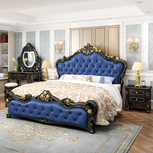 <span class=keywords><strong>Cama</strong></span> King Size Tapizada en Tela, Estilo Francés, Lujosa y Elegante, con Estructura <span class=keywords><strong>de</strong></span> Madera Sólida para un Dormitorio Elegante, Muebles Reales - Product Image 2