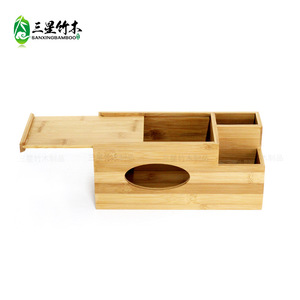 <b>Bamboo</b> tissue box, simple desktop multi-functional storage box, living room coffee <b>table</b> tissue box, desktop customization - Product Image 2