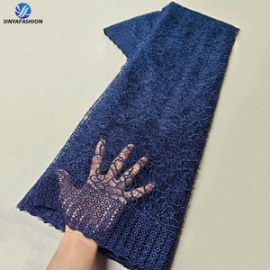 Nouveau Tissu en Dentelle Guipure <span class=keywords><strong>Blanche</strong></span> Sinya, <span class=keywords><strong>Broderie</strong></span> 5 Yards, Dentelle Soluble dans l'Eau Écologique, Dentelle Cordon Africaine Traditionnelle de Luxe - Product Image 3