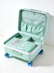 <span class=keywords><strong>Valise</strong></span> à roulettes rose tendance avec porte-gobelet, crochet latéral, compartiment frontal pour ordinateur portable, design moderne et simple - Product Image 4