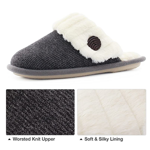 Deslizamiento de espuma de memoria de punto cómodo cálido cálido invierno borroso lindo de las mujeres en zapatillas de casa int - Product Image 5