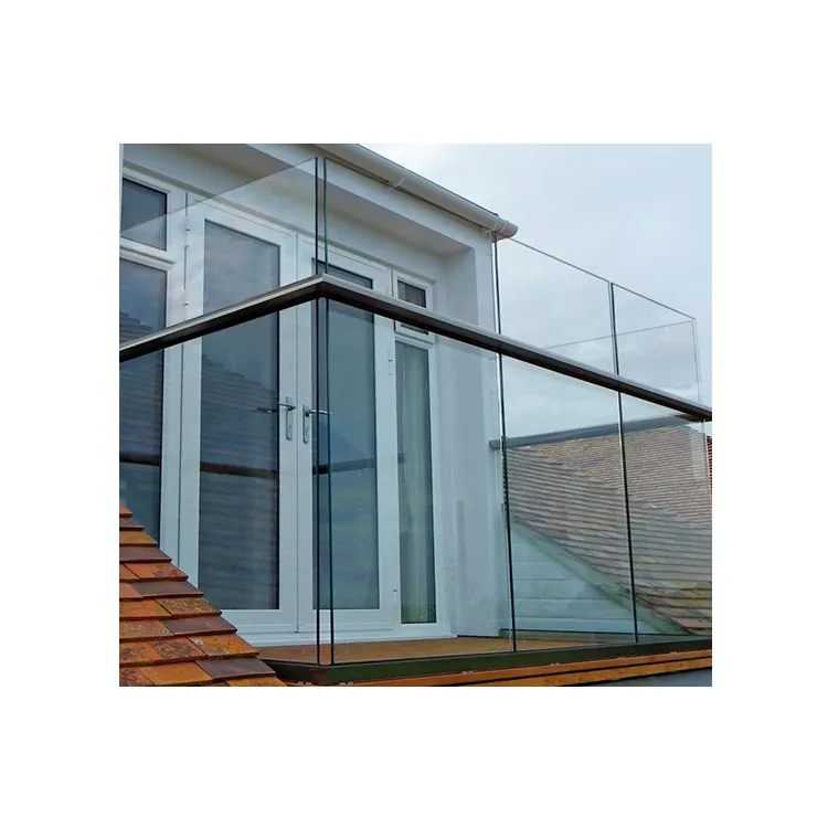 Pasamanos de acero inoxidable para balcón estándar australiano, barandillas de vidrio con cristal templado individual de 10mm