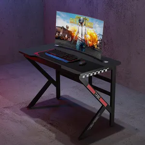 Großhandel heißer Verkauf billig Holztisch Stahl K-Form Beine benutzer definierte Gaming-Schreibtisch
