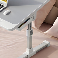 Table de lit pliable pour ordinateur portable, support d'ordinateur réglable en hauteur, table portable avec tiroir pour le travail, les études, le dortoir, table paresseuse