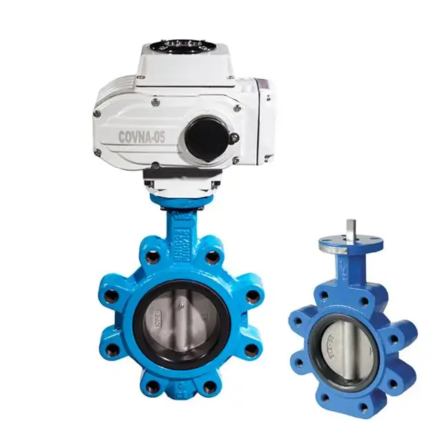 COVNA dn65 dn200 8 inch ductile iron lug type epdm seat 4 inch butterfly valve with electric actuator water