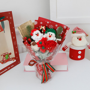 Muñeco de Peluche de Santa Claus con Flores de Ganchillo, Ramos Hechos a Mano para el Día de Navidad, Decoración para la Mesa del Hogar, Regalos Perfectos para Amigos - Product Image 5