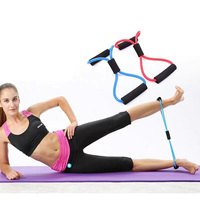 Corde à sauter de bande de résistance d'entraînement musculaire, barre de support en forme de I, ensemble de rouleaux de roue Ab pour l'exercice à domicile