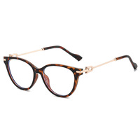 Lunettes de vue carrées œil de chat pour femmes, monture bicolore vintage, anti-lumière bleue, pour presbytie