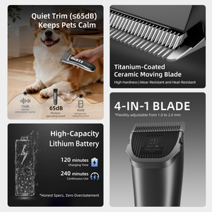 <span class=keywords><strong>Cortadora</strong></span> de <span class=keywords><strong>Pelo</strong></span> para Mascotas Shernbao PGC-670, <span class=keywords><strong>Cortadora</strong></span> 4 en 1 para Peluquería <span class=keywords><strong>Profesional</strong></span> de Mascotas - Product Image 4