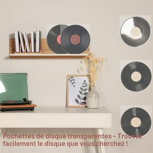 50 Packs Acid Free Clear Vinyl <b>Record</b> <b>Storage</b> PP Flat Bag Recyclable Collector Protector Sleeves for Album - Product Image 4