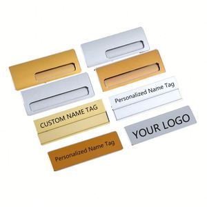 Badge nominatif personnalisé ovale réutilisable en acier, gravé au laser, vierge, magnétique, pour infirmières, avec logo de marque - Product Image 1