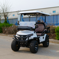 Voiture de golf électrique 4x4 de performance, buggy tout-terrain surélevé, moteur haute puissance 72V au lithium avec panier avant et porte-armes