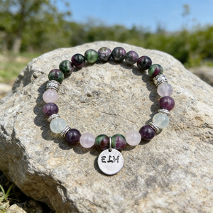 Natural <b>Healing</b> Crystal <b>Bracelet</b> Gemstone Beaded <b>Bracelets</b> with Silver Charm Gemstone Handmade Bohemian Jewelry Graduation Gift - Product Image 1