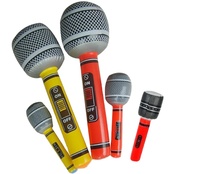 Modèle de microphone gonflable en plastique PVC 24cm personnalisé pour la décoration d'événements musicaux et la promotion de la publicité