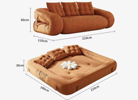 Sofá Cama Convertible Moderno Multifuncional de 3 Plazas, con Respaldo Acolchado, Brazos Cuadrados y Relleno de Esponja, para Hotel, Dormitorio o Sala de Estar