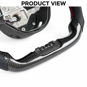 Volant aspect carbone W205 2015-2018 pour Mercedes-Benz Classe C avec LED noir, remplacement personnalisé en gros pour ateliers - Product Image 4