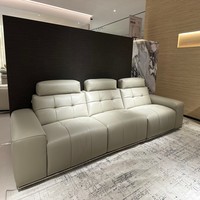 Canapé modulaire en cuir véritable VONLIVA personnalisable pour salon, appartement, hôtel et école