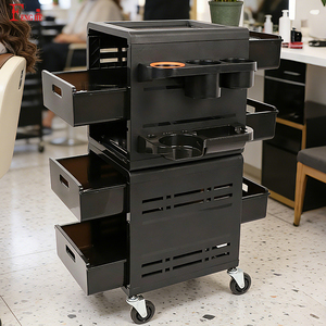 Troli Salon Plastik Hitam dengan Roda PU 3 inci untuk Salon Kecantikan - Product Image 4