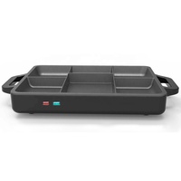Cuisinière d'intérieur multifonctionnelle Super Hot Mini Korean and Japanese 220V ou 120V USA Valtge Poêle à frire électrique divisée
