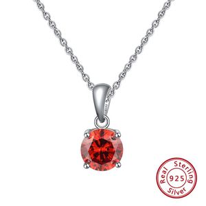 Lucky Birthstone Real 925 <span class=keywords><strong>Sterling</strong></span> Silver CZ Zircon colgante collar joyería de cristal para mujer con piedras de diamante - Product Image 3