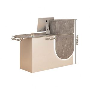 Mostrador de Caja Moderno de Madera para Comercio Minorista, Escritorio de Cajero, Mostradores de Pago Rosados para Tiendas, Escritorios de Recepción <span class=keywords><strong>en</strong></span> Venta - Product Image 6