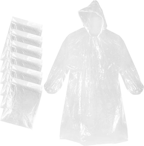 Unisex One-Size-Fits-All Disposable Rain Ponchos Waterproof Emergency Raincoat for Adults for Women Men and Girls
