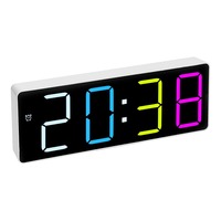 Réveil numérique populaire Huayang GH9005 avec affichage LED couleur, température, grands chiffres et date – Idéal pour la table de chevet