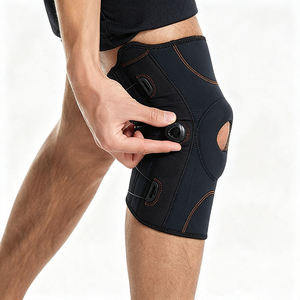 Genouillère de compression en néoprène à rotule ouverte avec verrouillage à cadran réglable pour la récupération des blessures sportives, personnalisable avec logo - Product Image 1